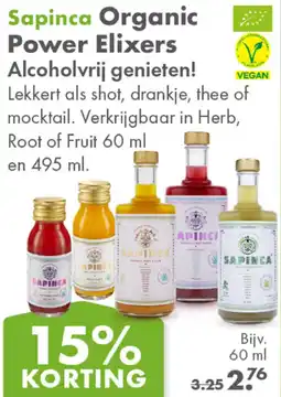 Gezond & Wel Sapinca Organic Power Elixers aanbieding