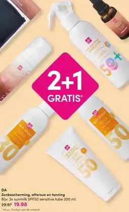 DA DA Zonbescherming, aftersun en tanning aanbieding