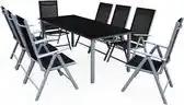 Bol.com Casaria Tuinset Bern – 8 Personen Aluminium 8 Stoelen 1 Tafel - Zilver aanbieding