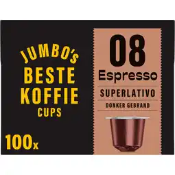 Jumbo Jumbo's Beste Koffiecups 08 Espresso Superlativo 100 Stuks aanbieding