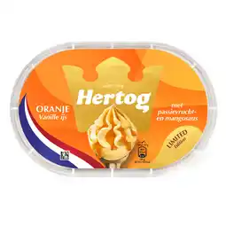 PLUS Hertog Oranje vanille ijs passievrucht-mango aanbieding