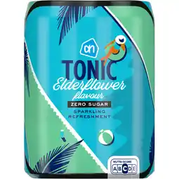 Albert Heijn AH Tonic elderflower flavour zero 4-pack aanbieding