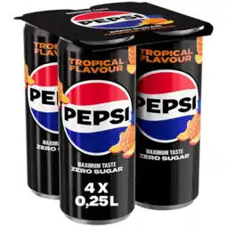 Albert Heijn Pepsi Tropical flavour zero sugar 4-pack aanbieding