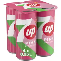 Albert Heijn 7up Pink zero sugar 4-pack aanbieding