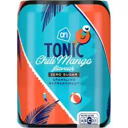 Albert Heijn AH Tonic chili mango zero sugar 4-pack aanbieding