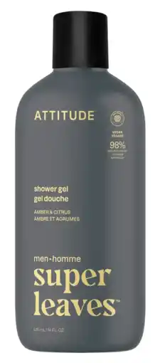 De Online Drogist Attitude Super Leaves Men Amber & Citrus Showergel aanbieding