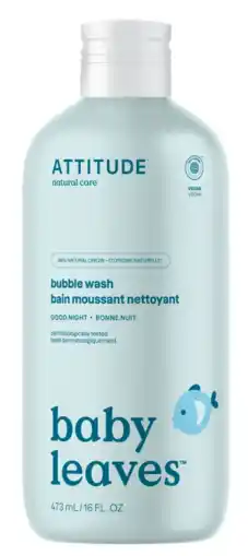 De Online Drogist Attitude Baby Leaves Bubble Wash Goodnight aanbieding