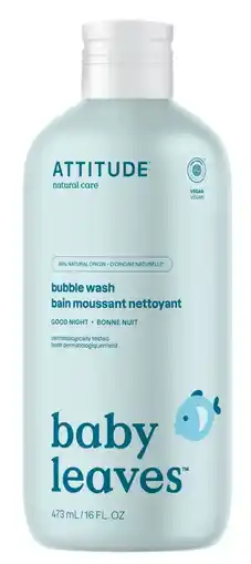 De Online Drogist Attitude Baby Leaves Bubble Wash Goodnight aanbieding