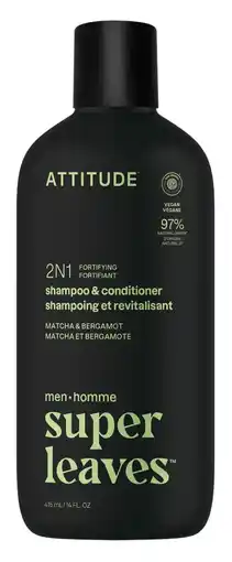 De Online Drogist Attitude Super Leaves Men Versterkende 2-In-1 Shampoo & Conditioner aanbieding