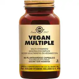 De Online Drogist Solgar Vegan Multiple Multivitamine voor Veganisten Capsules 90VCP aanbieding