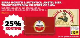 De Boerenschuur Birra moretti l'autentica, amstel bier traditiegetrouw pilsener of 0.0% aanbieding