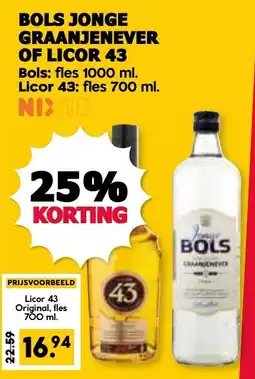 De Boerenschuur Bols jonge graanjenever of Licor 43 aanbieding