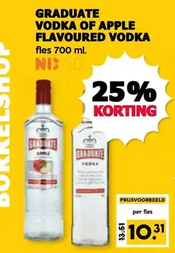 De Boerenschuur Graduate vodka of apple flavoured vodka aanbieding