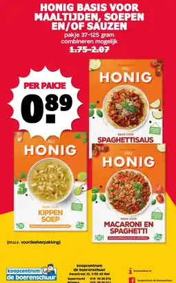 De Boerenschuur Honig basis voor maaltijden, soepen en/of sauzen aanbieding