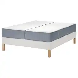 IKEA LyngÖr Lattenmatrasbodem met poten, Vågstranda stevig/middelhard/lichtblauw wit, 180x200 cm aanbieding
