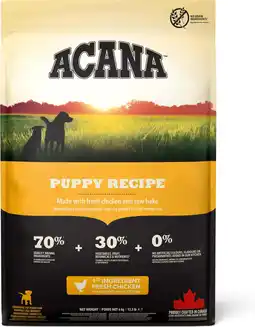 Intratuin Acana hondenbrokken Puppy Recipe kip / vis 6 kg aanbieding
