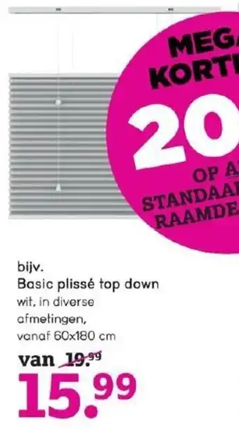 Leen Bakker bijv. Basic plisse top down 60x180 cm aanbieding