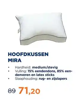 TotaalBED Hoofdkussen Mira | dons & latex aanbieding