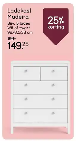Leen Bakker Bekijk Ladekast Madeira aanbieding