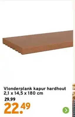 GAMMA Vlonderplank kapur hardhout 2,1 x 14,5 x 180 cm aanbieding