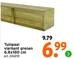 GAMMA Tuinpaal vierkant grenen 6.8x180 cm aanbieding