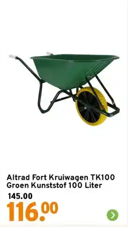 GAMMA Altrad Fort Kruiwagen TK100 Groen Kunststof 100 Liter aanbieding