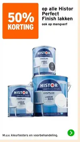 GAMMA op alle Histor Perfect Finish lakken ook op mengverf aanbieding