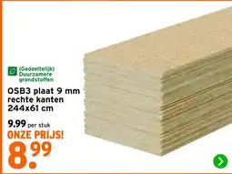 GAMMA OSB3 plaat 9 mm rechte kanten 244x61 cm aanbieding