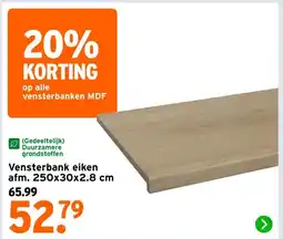 GAMMA Vensterbank eiken afm. 250x30x2.8 cm aanbieding