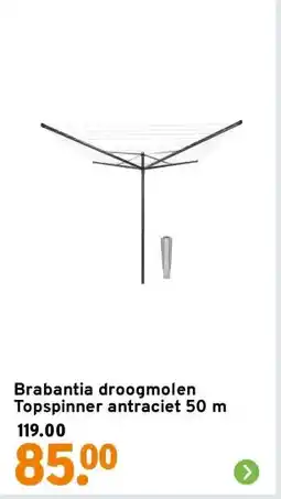 GAMMA Brabantia droogmolen Topspinner antraciet 50 m aanbieding