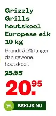 Welkoop Grizzly Grills houtskool Europese eik 10 kg aanbieding