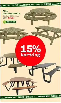 Welkoop Alle picknicktafels aanbieding