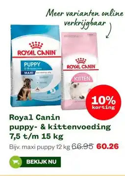 Welkoop Royal Canin puppy- & kittenvoeding 7,5 t/m 15 kg aanbieding