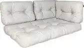 Bol.com PAZOON - Palletkussen met rugkussens - 4-delig - Lichtgrijs - 120x80cm - Tuinkussen - Loungekussen aanbieding