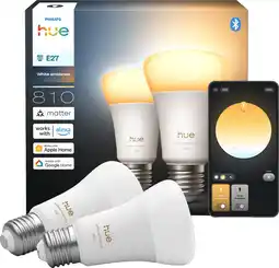 Coolblue Philips Hue A60 White Ambiance 810lm E27 2-pack aanbieding