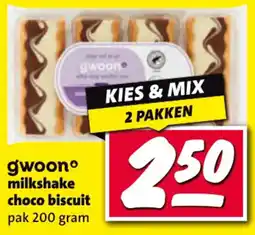 Nettorama Gwoon milkshake choco biscuit aanbieding