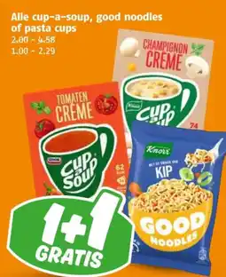 Poiesz Alle cup-a-soup, good noodles of pasta cups aanbieding