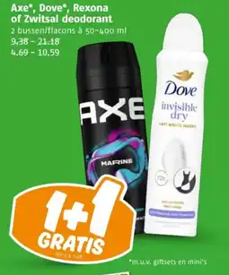 Poiesz Axe, Dove, Rexona of Zwitsal deodorant aanbieding