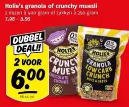 Poiesz Holie's granola of crunchy muesli aanbieding