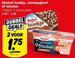 Poiesz Almhof hoekje, roomyoghurt of mousse aanbieding