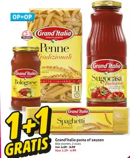 Hoogvliet Grand'Italia pasta of sauzen aanbieding