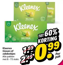 Hoogvliet Kleenex tissues of zakdoekjes aanbieding