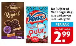 Hoogvliet De Ruijter of Venz hagelslag aanbieding
