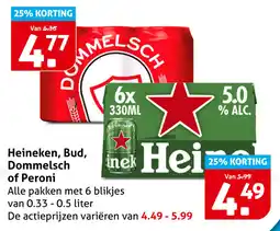 Hoogvliet Heineken, Bud, Dommelsch of Peroni aanbieding