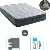 Bol.com Intex Luchtbed - 2-Persoons - 152 x 203 x 33 cm - Grijs - Inclusief pomp - Hoeslaken en Reparatieset aanbieding