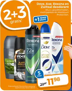 Trekpleister Dove, Axe, Rexona en Zwitsal deodorant aanbieding