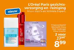 Trekpleister L'Oréal Paris gezichts- verzorging en -reiniging aanbieding
