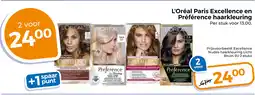 Trekpleister L'Oréal Paris Excellence en Préférence haarkleuring aanbieding
