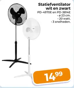 Trekpleister Statiefventilator wit en zwart aanbieding