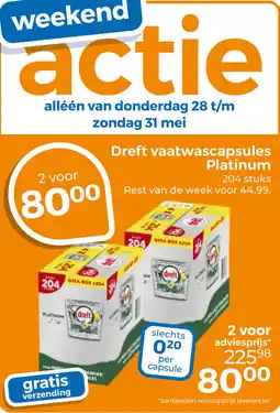 Trekpleister Dreft vaatwascapsules Platinum aanbieding